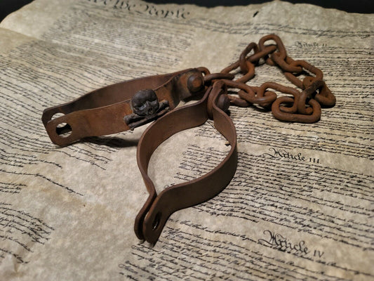 Antique Vintage Style Wrought Iron Pirate Handcuffs Shackles