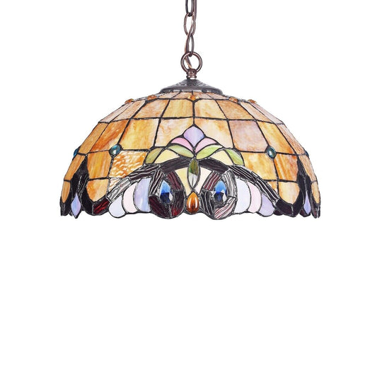 16.1 " Stained Glass Pendant Swag Ceiling Light