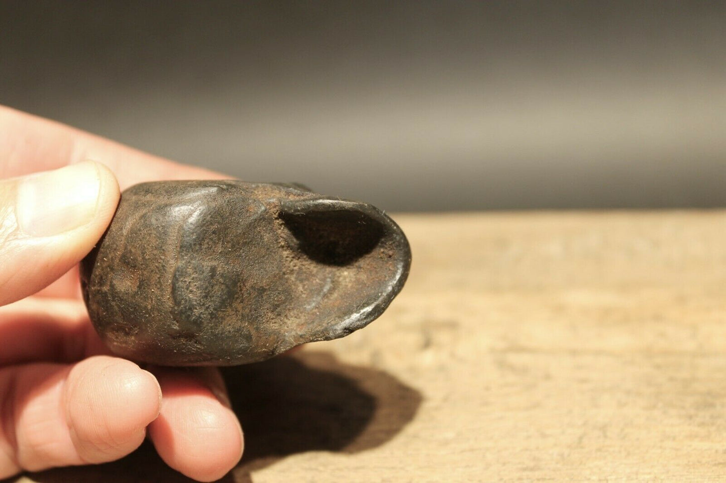 Vintage Antique Style Miniature Cast Iron Skull Paperweight - Early Home Decor