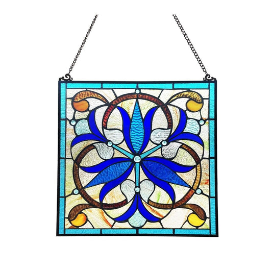 16" Stained Glass Hanging Window Pane Panel Suncatcher
