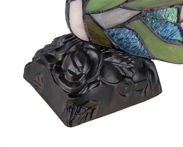 10" Blue Butterfly Stained Glass Accent light Lamp