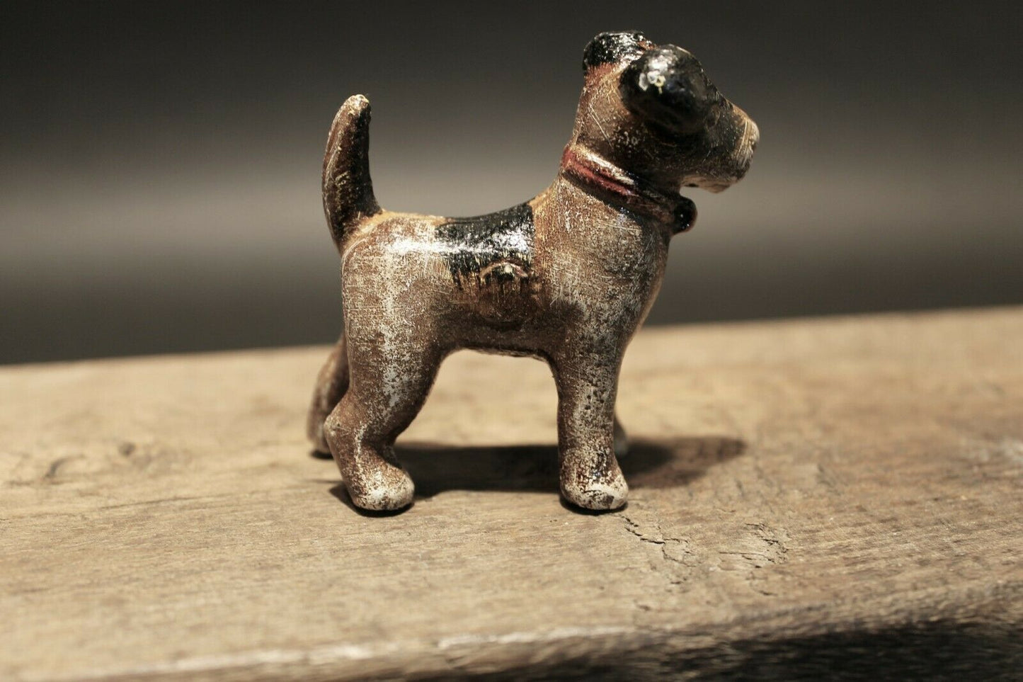 Primitive Antique Style Miniature Cast Iron Terrier Dog - Early Home Decor