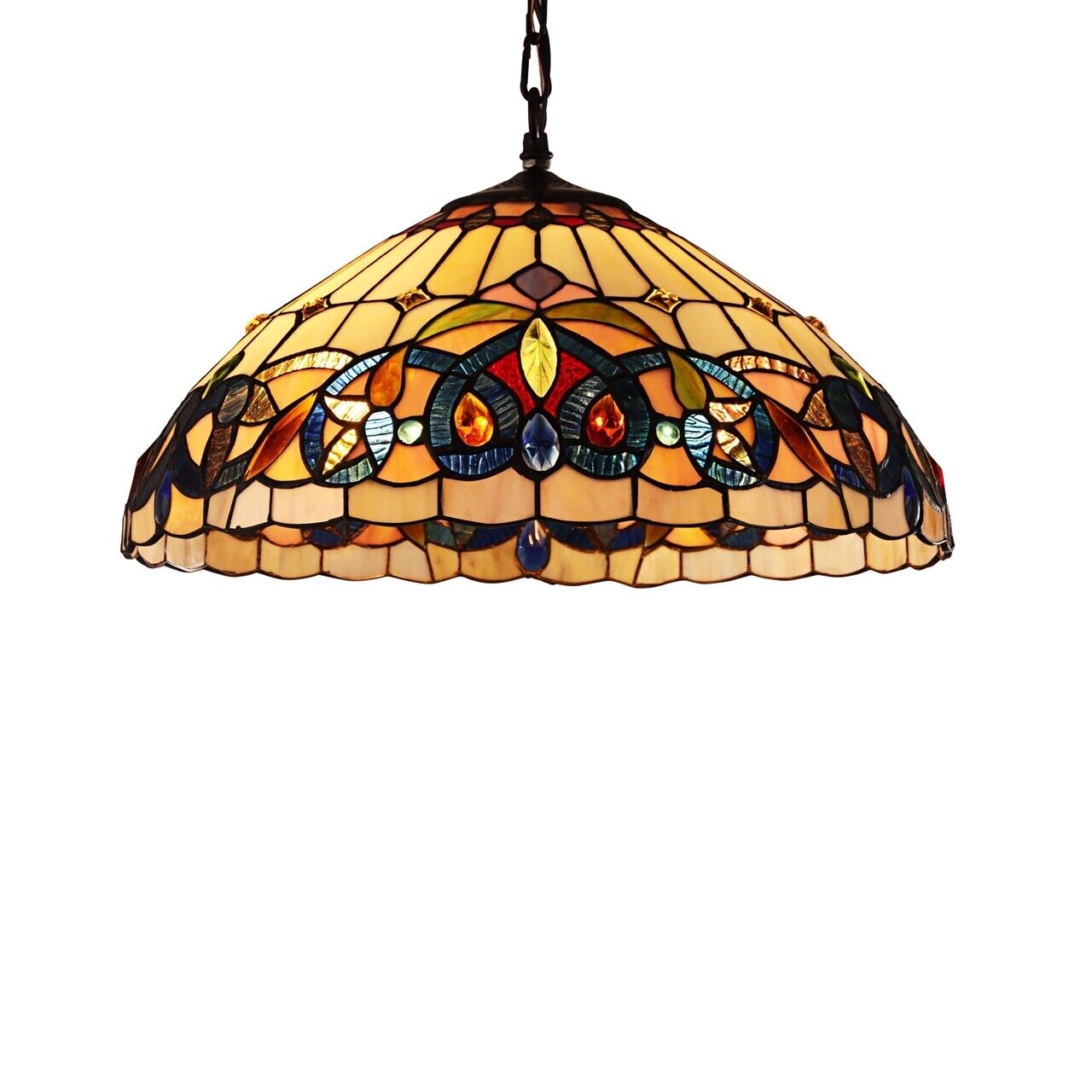 18.11 " Stained Glass Pendant Swag Ceiling Light