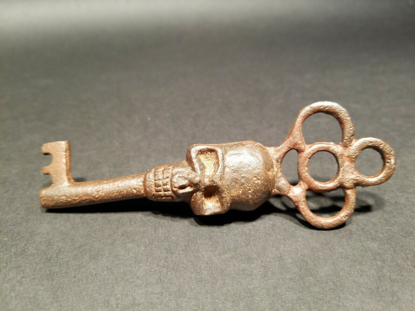 Antique Vintage Style Cast Iron Skull Skeleton Key - Early Home Decor