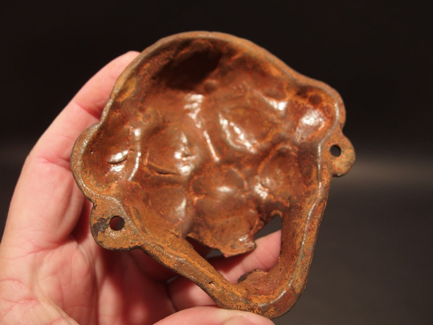 Antique Vintage Style Cast Iron folk art 4 eyed Drunk Woman Wall Bottle Opener