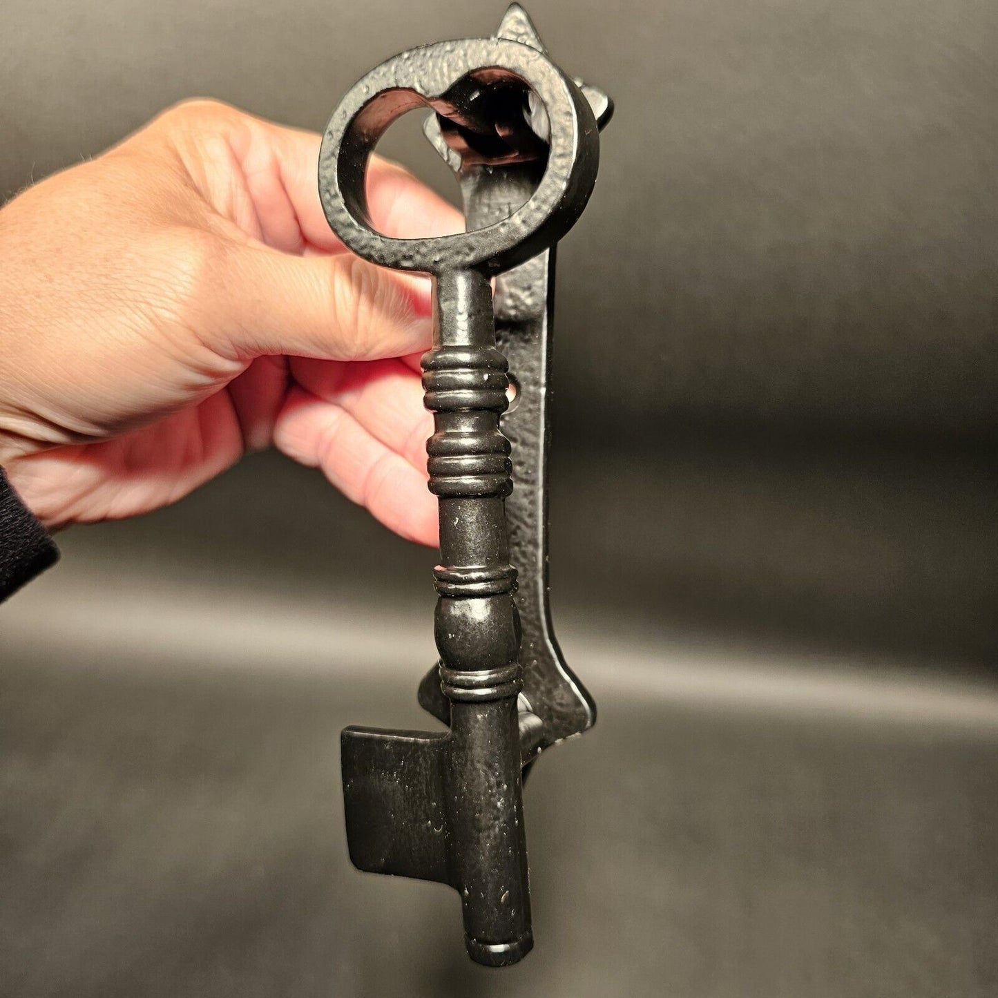 Antique Vintage Style Black Cast Iron Key Door Knocker
