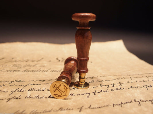 (1) Antique Vintage Style Wax Seal Brass Letter Stamp Nautical Marine Anchor - Early Home Decor