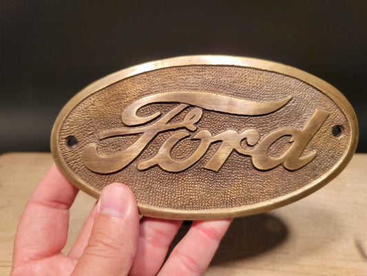 Antique Vintage Style Brass Ford Plaque