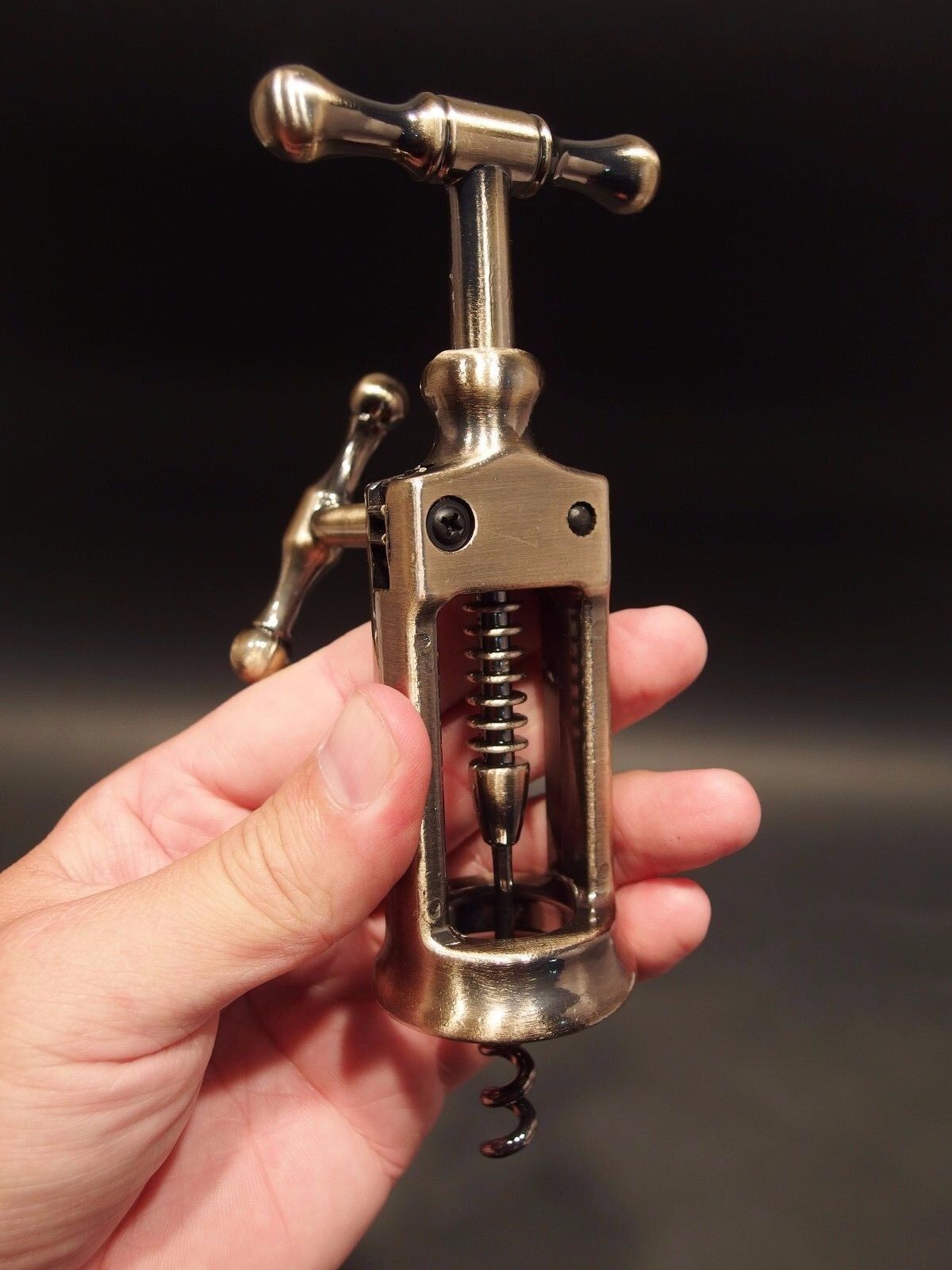 Antique Vintage Style Rack & Pinion Kings Corkscrew Wine Bottle Opener Gift