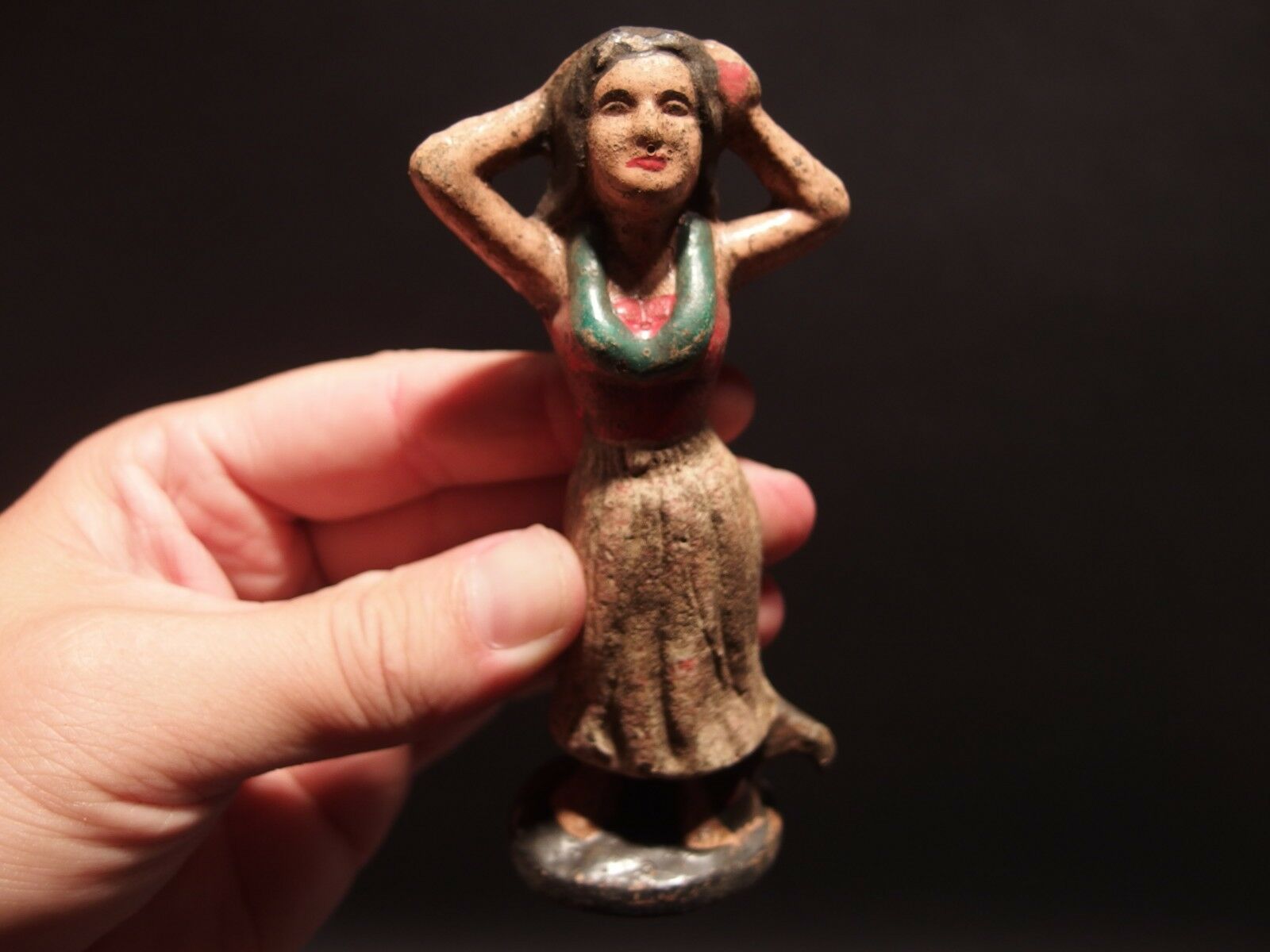 Antique Vintage Style Cast Iron Hawaiian Hula Dancer Bottle Opener - Early Home Decor