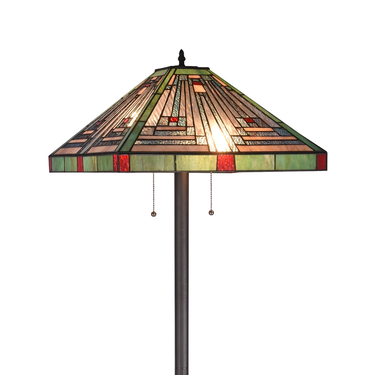 65.6" Antique Vintage Style Stained Glass Mission Floor Lamp
