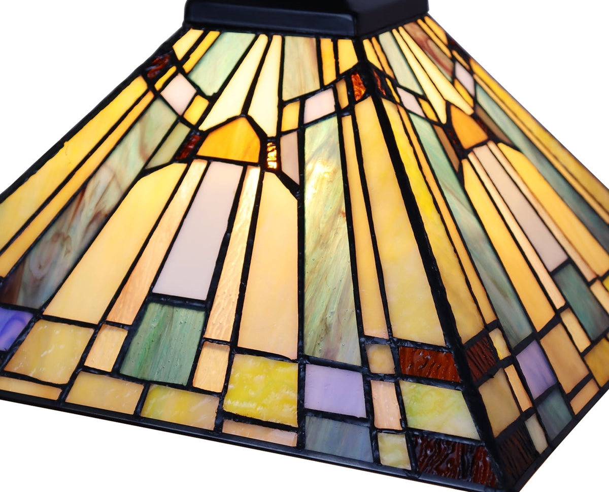 85.8" x 48.8" Mission-Style Stained Glass 3-Light Island Pendant