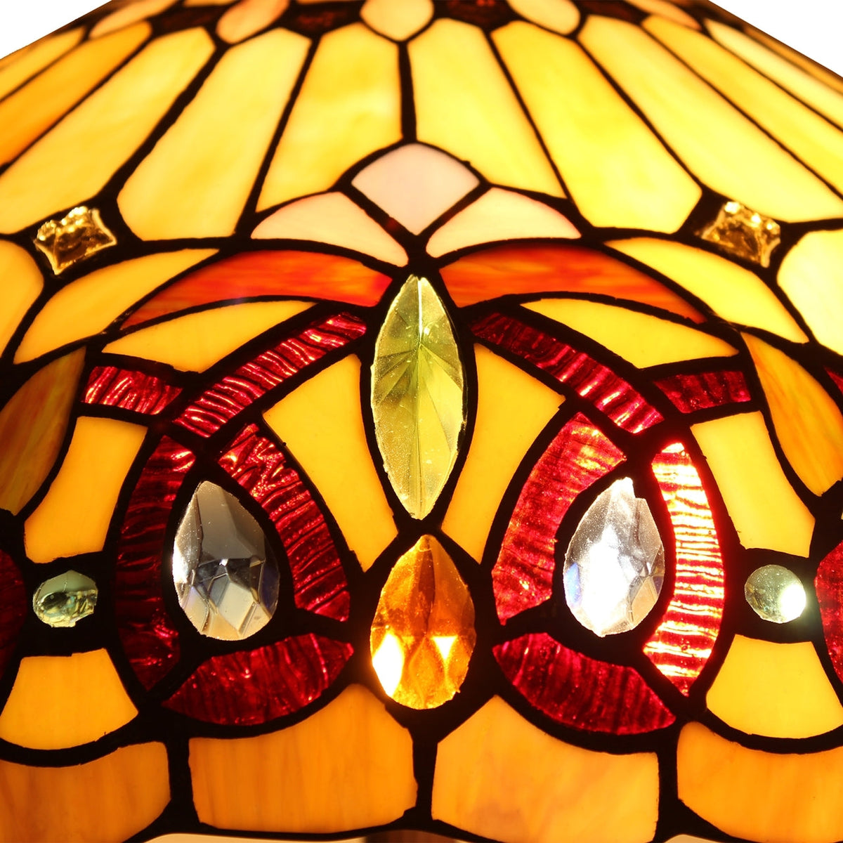 8" x 16" Victorian Stained Glass 2-Light Ceiling Pendant