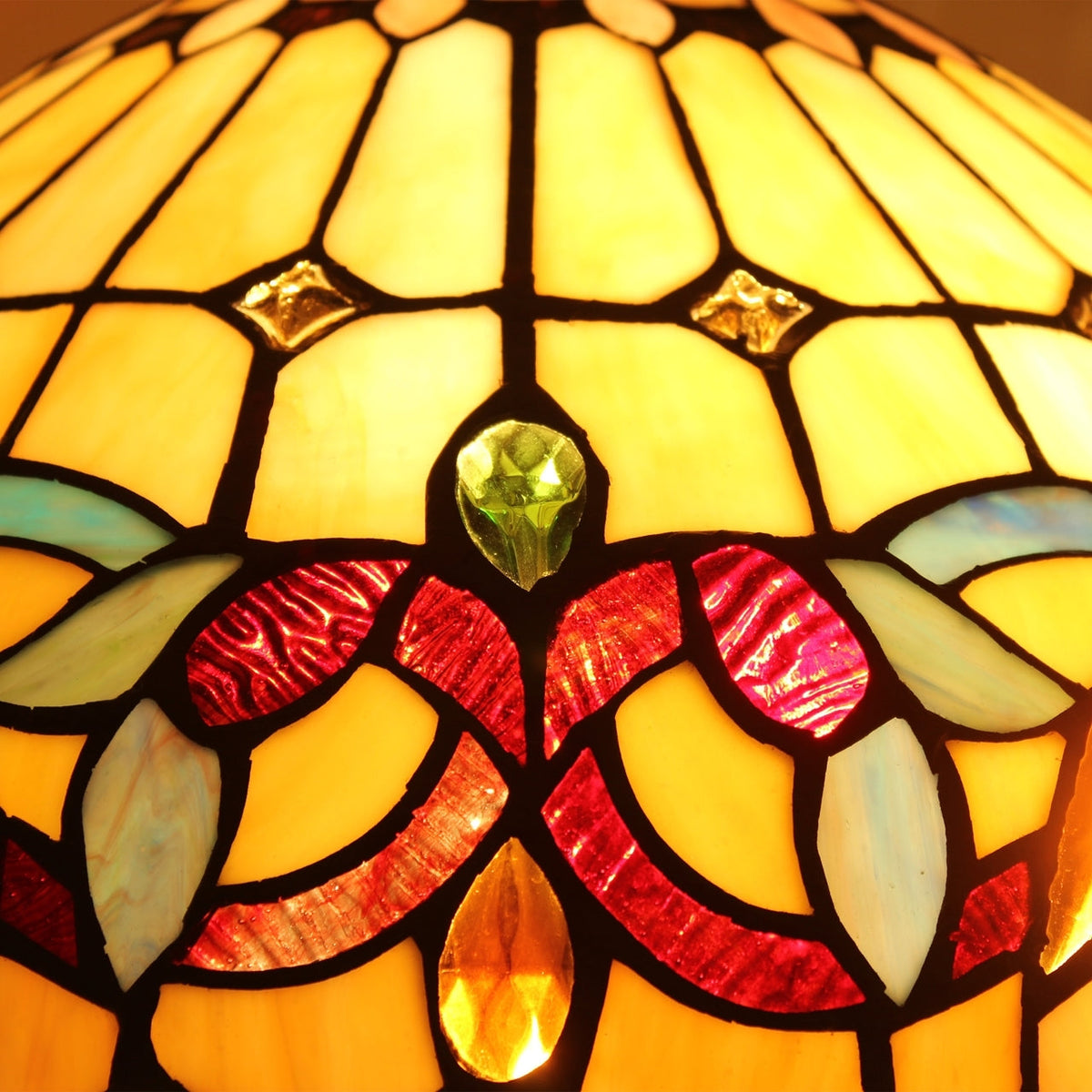 8" x 16" Victorian Stained Glass 2-Light Ceiling Pendant