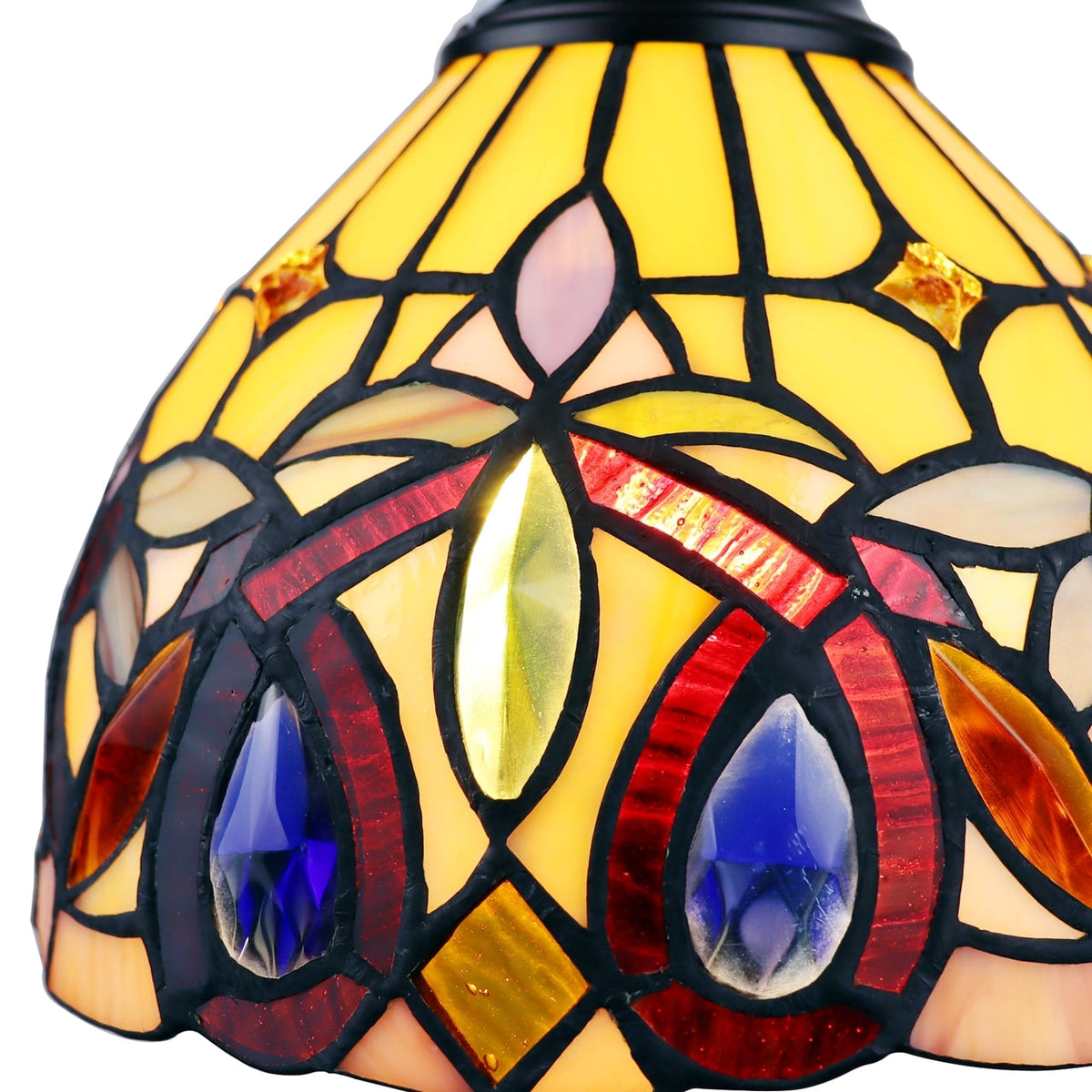 72" x 8" Victorian Stained Glass Mini Pendant