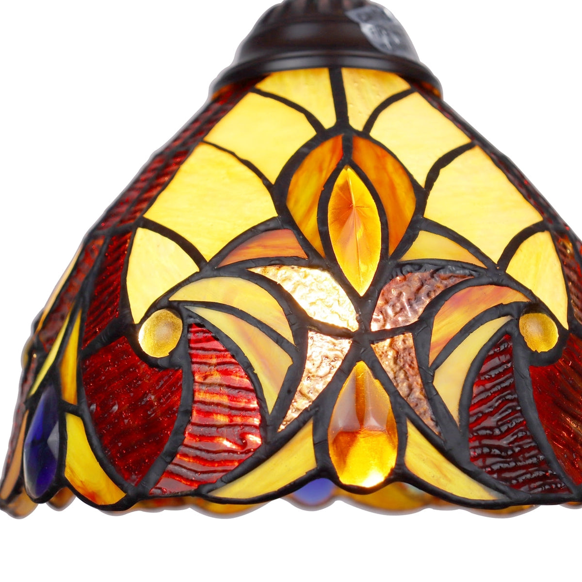 6" x 8" Victorian Stained Glass Mini Pendant