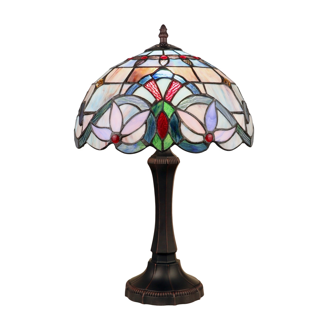 18.1" x 12" Victorian Stained Glass Table Lamp