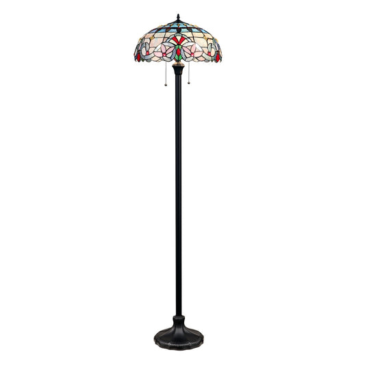67.3" Antique Vintage Style Stained Glass Floor Lamp