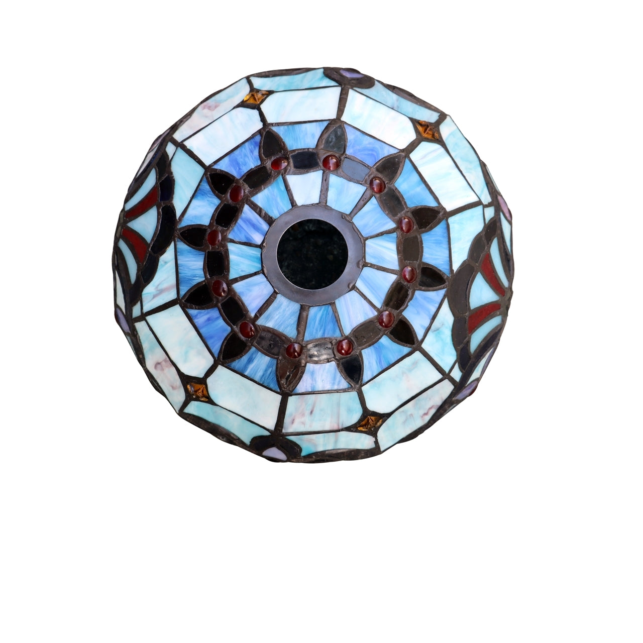 60" Antique Vintage Style Stained Glass Reading Floor Lamp