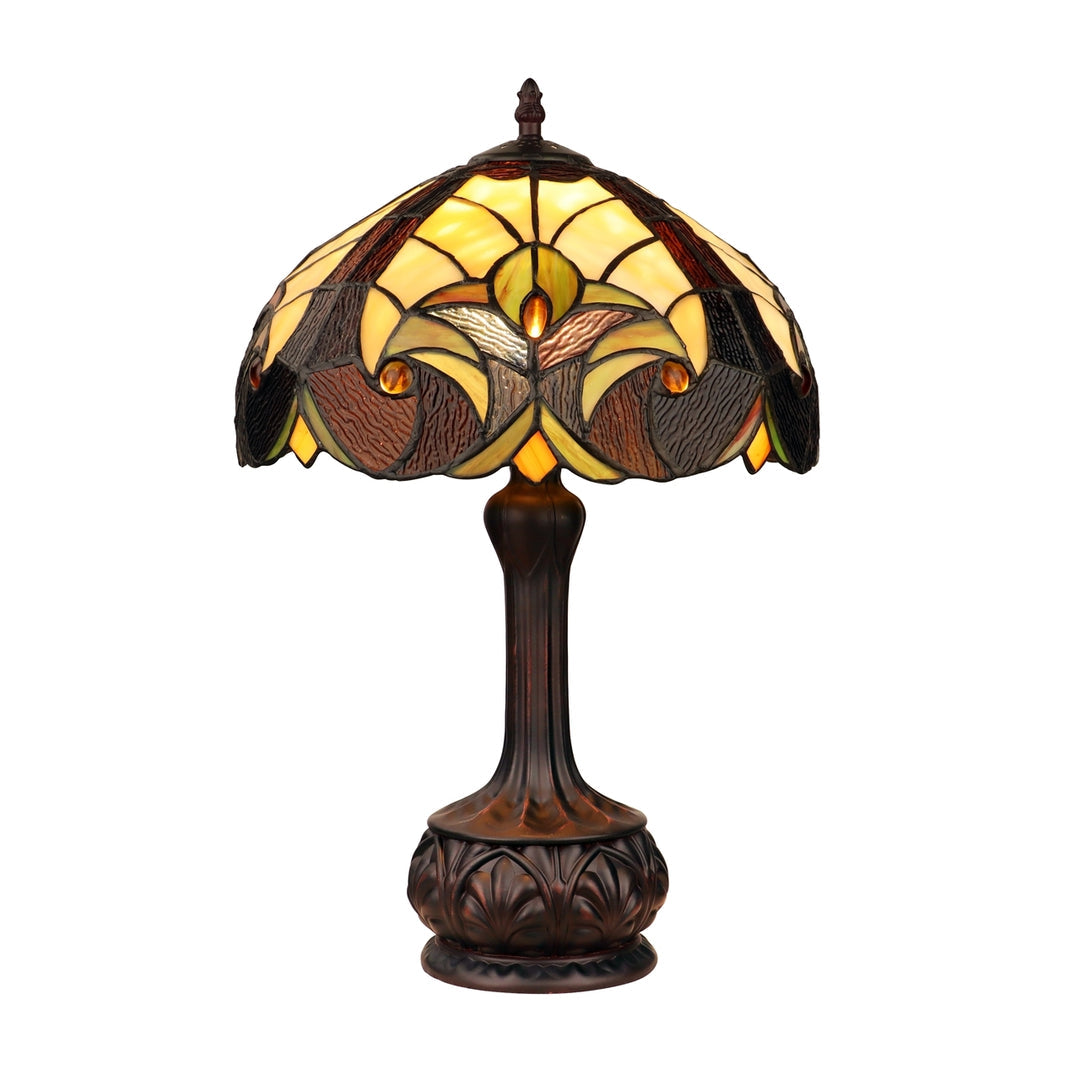 18.3" x 12" Victorian Stained Glass Table Lamp