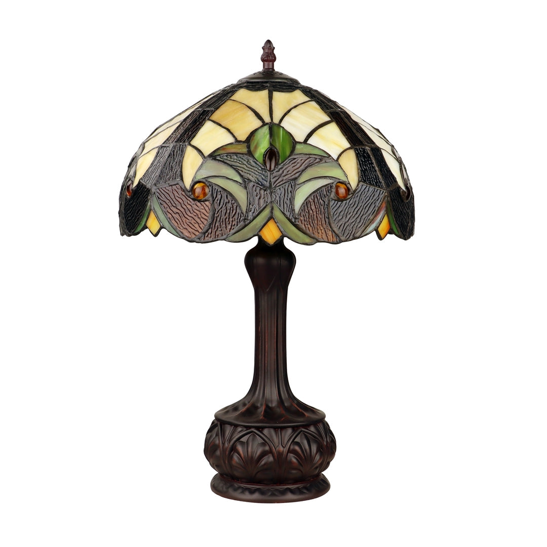 18.3" x 12" Victorian Stained Glass Table Lamp