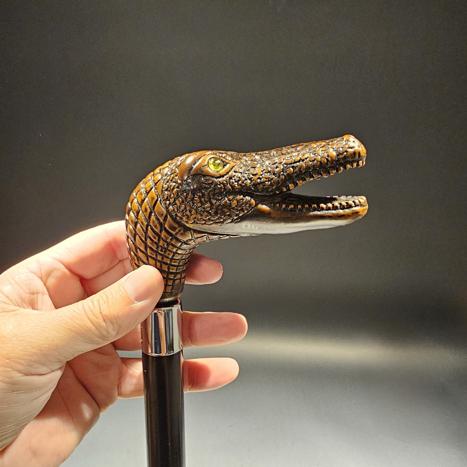 36" Antique Style Gator Head Walking Stick Cane