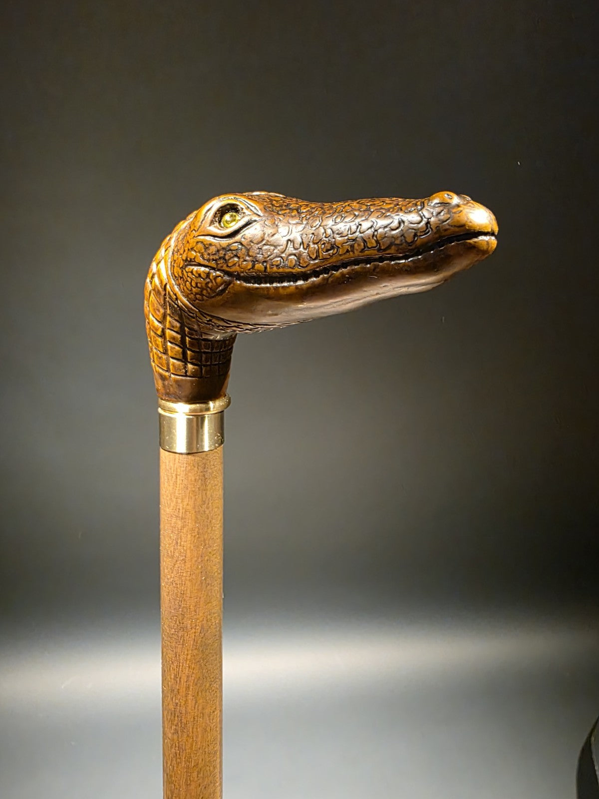 36" Antique Style Gator Head Walking Stick Cane