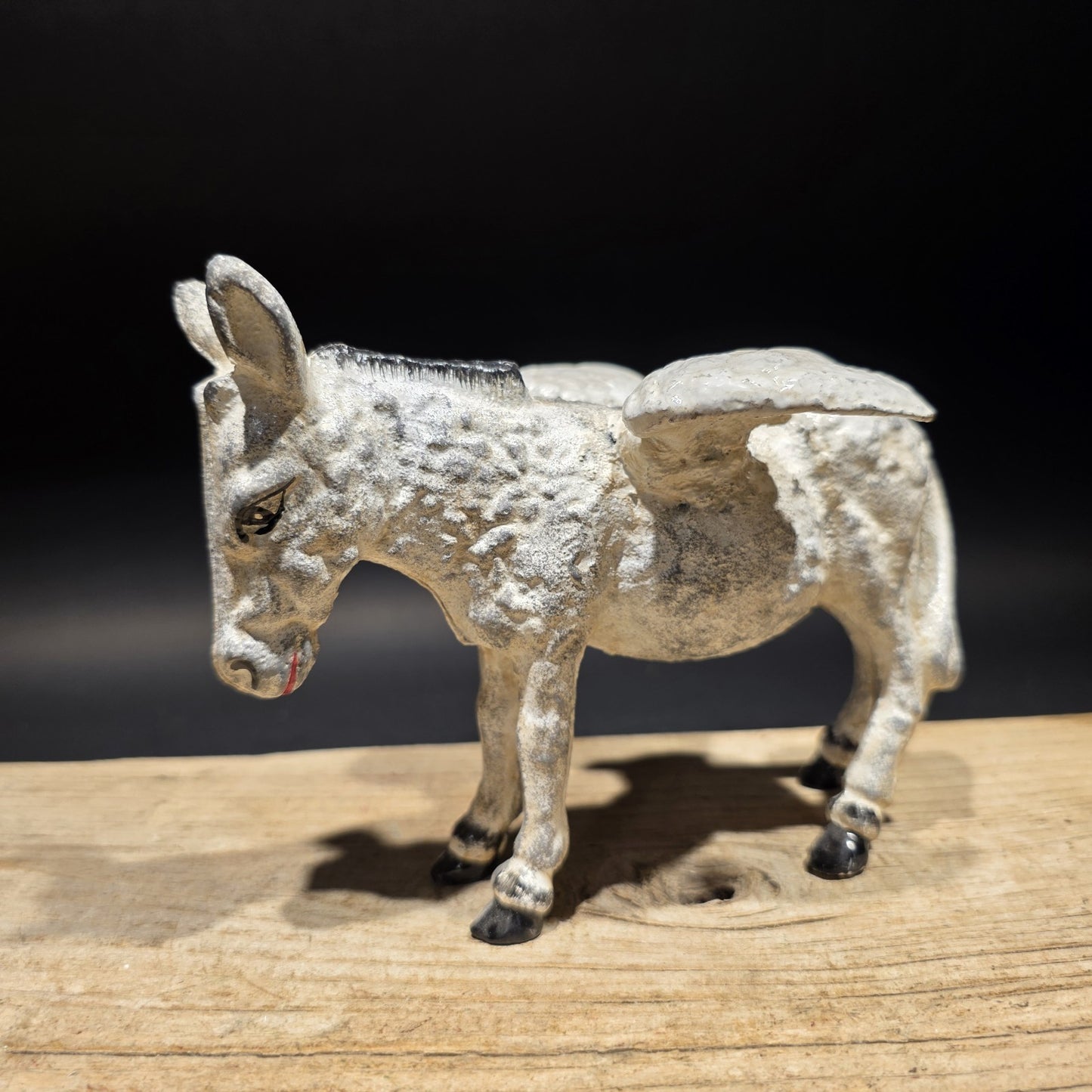 Antique Vintage Style Cast Iron Flying Donkey Coin Bank