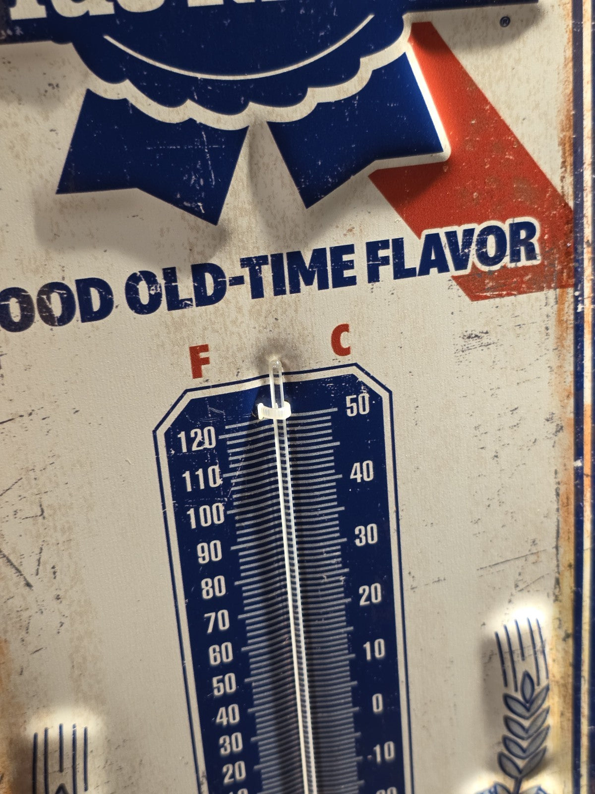 17.5 "Pabst Blue Ribbon Beer Thermometer  Vintage Style Metal Advertising Sign