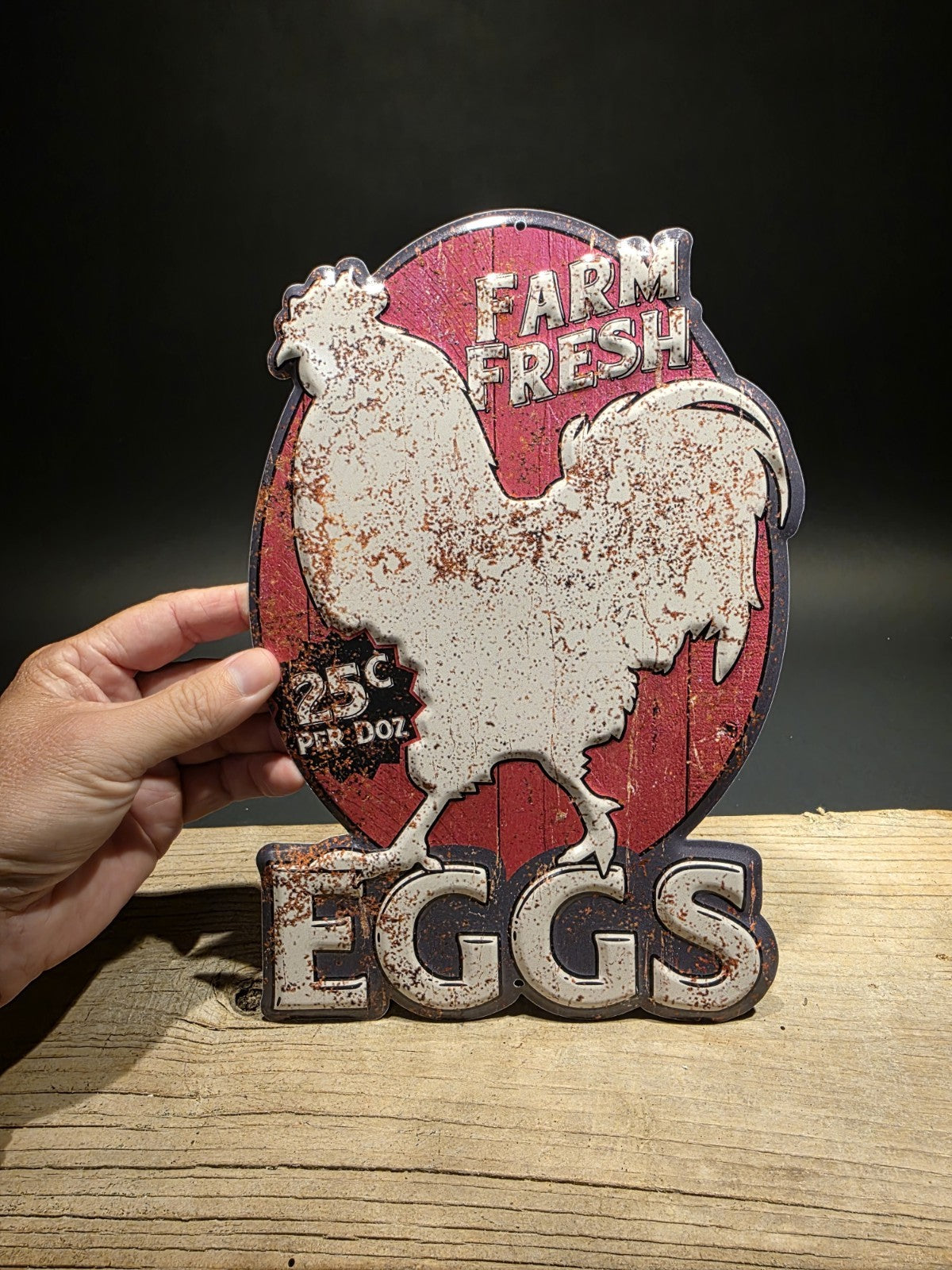 11" Metal Vintage Style Fresh Eggs Sign