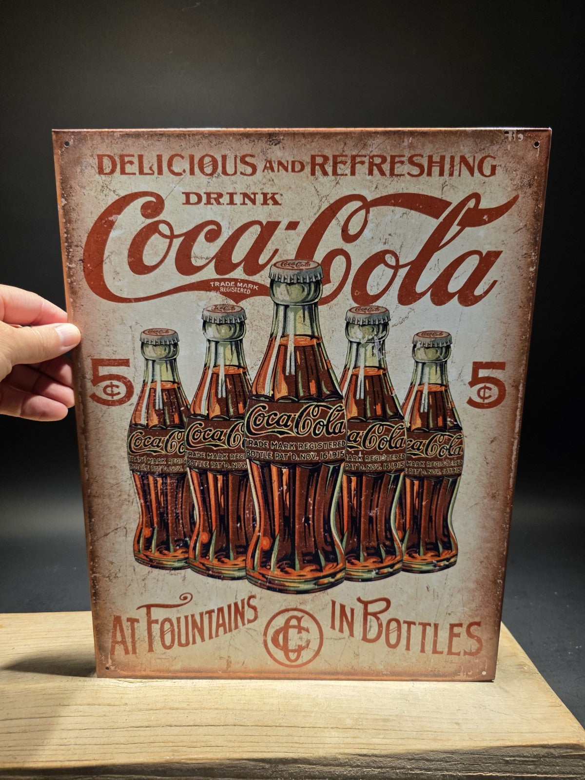 Metal Vintage Style Coca Cola Bottles Sign