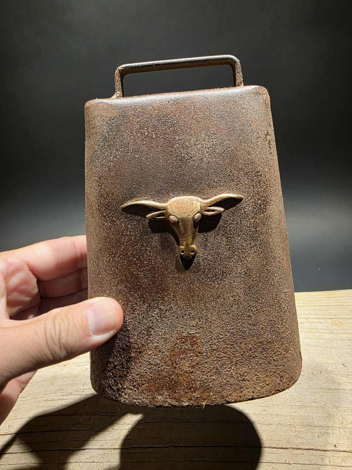 6 3/4" Primitive Vintage Antique Style Hand Wrought Iron Cow Bell