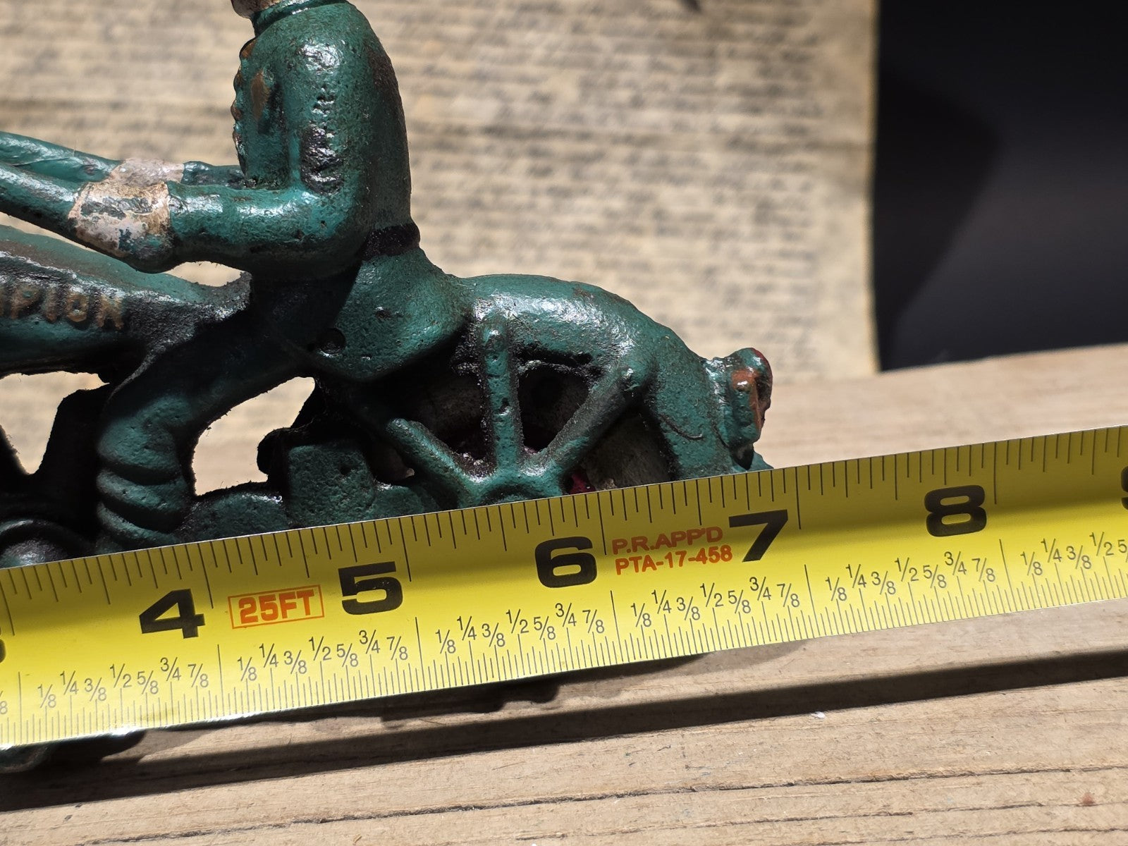 7" Vintage Cast Iron Police Motorcycle Toy Champion Patrol Officer Antique Style