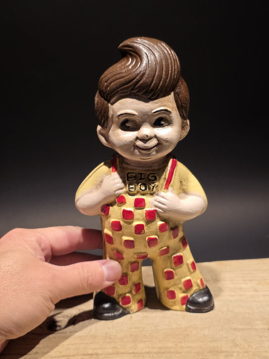 Antique Vintage Style Cast Iron Big Boy Coin Bank