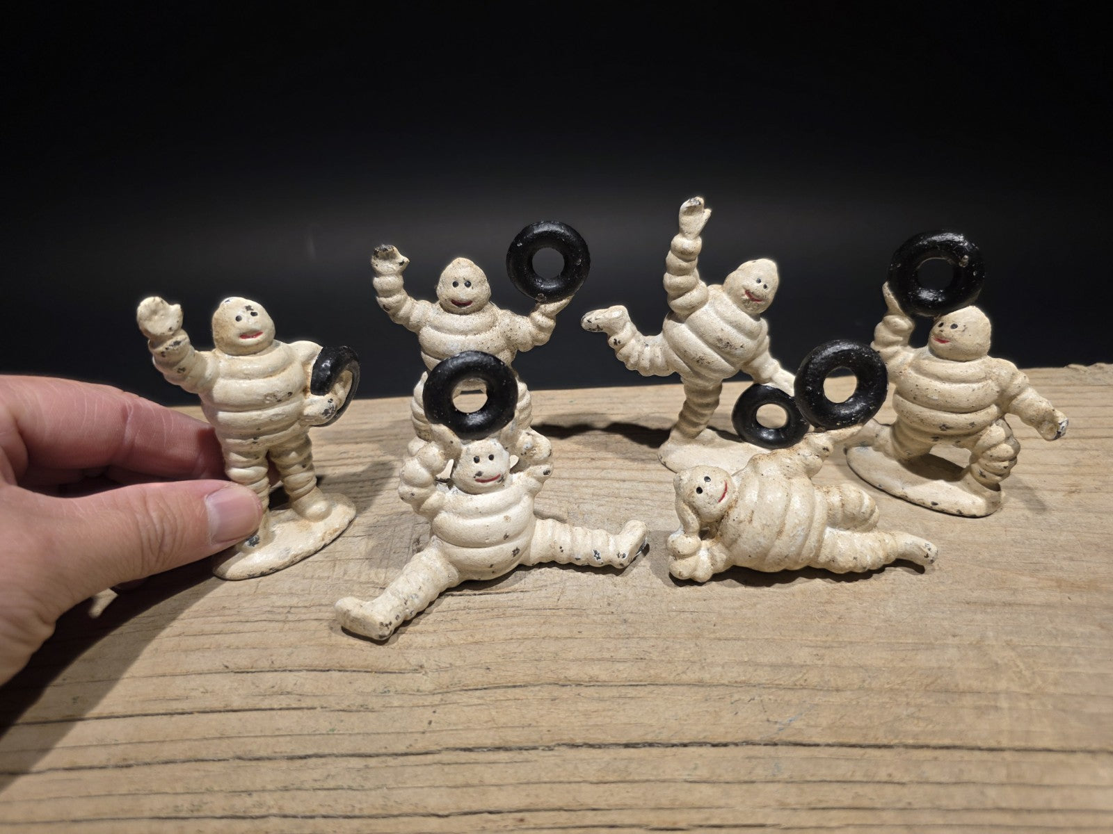 Vintage Style Cast Iron Set of 6 Michelin Men – Classic Advertising