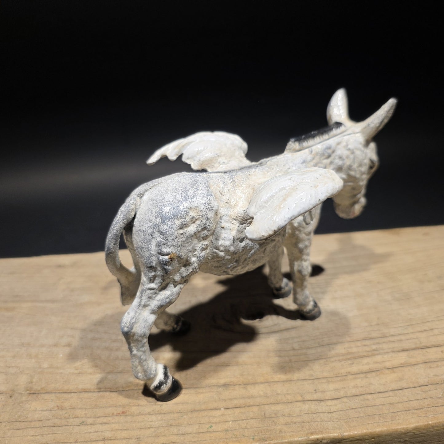 Antique Vintage Style Cast Iron Flying Donkey Coin Bank