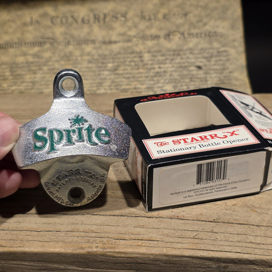 Sprite Starr X Bottle Opener in Box  2006 Coca-Cola Wall Mount