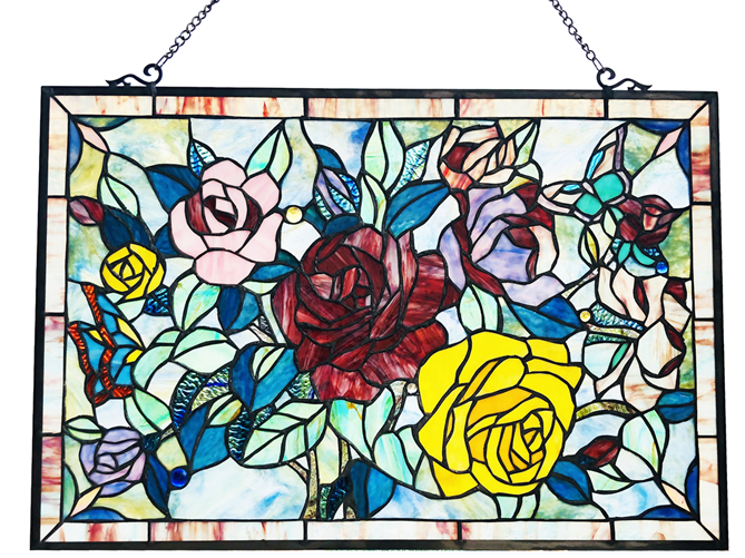 27" Stained Glass Window Hanging Panel Suncatcher