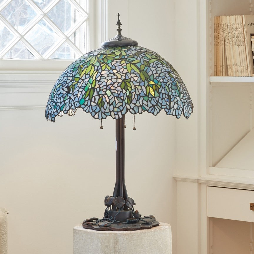 32"H Wisteria Tiffany-Style Stained Glass Table Lamp
