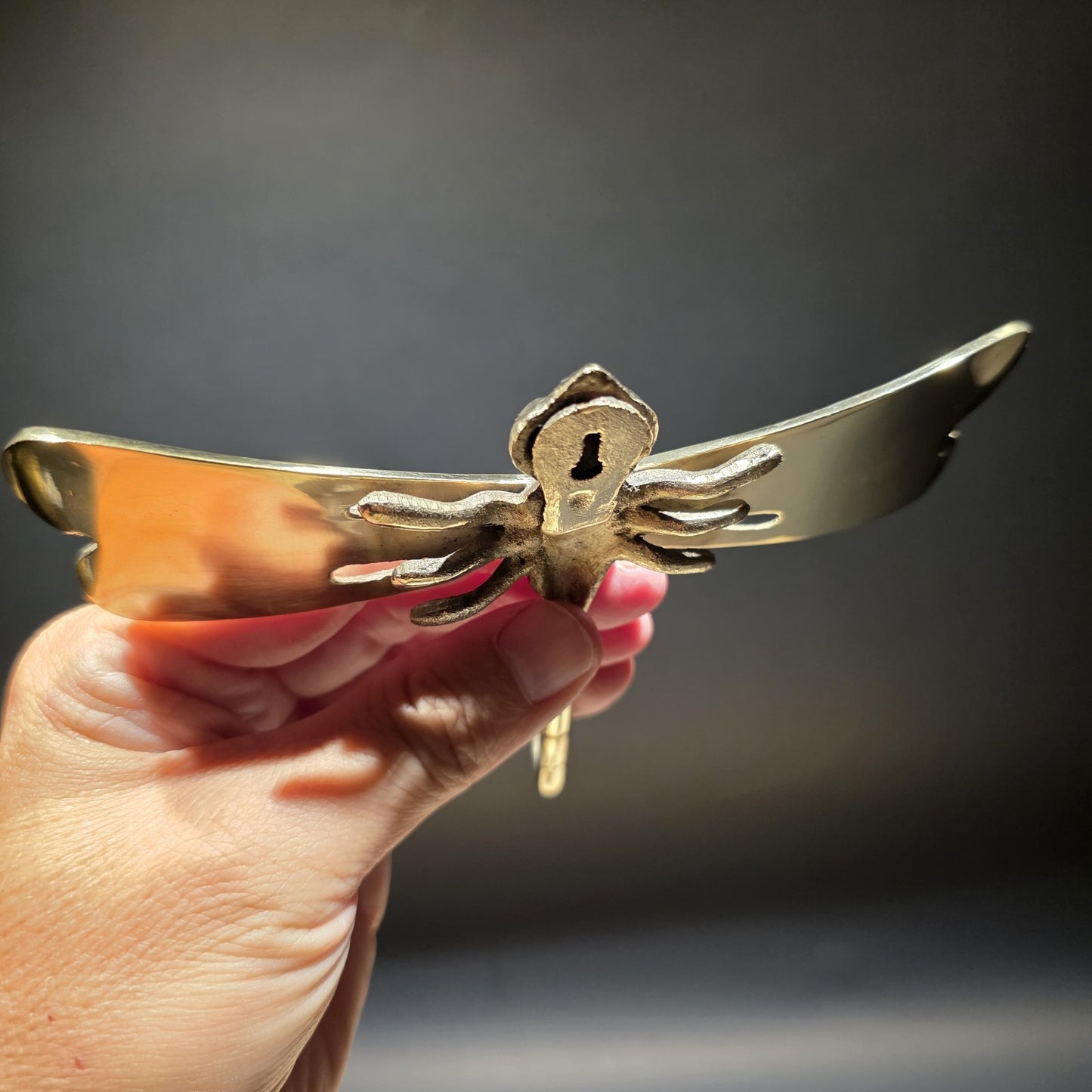 Solid Brass Dragonfly Wall Hook Art Nouveau Style Coat Hook