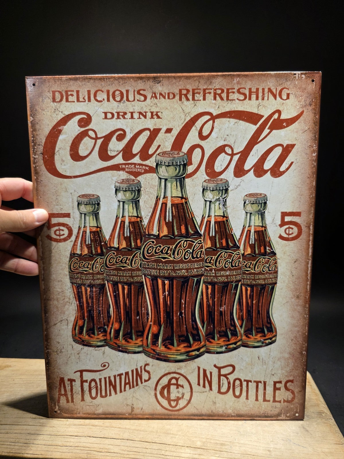 Metal Vintage Style Coca Cola Bottles Sign