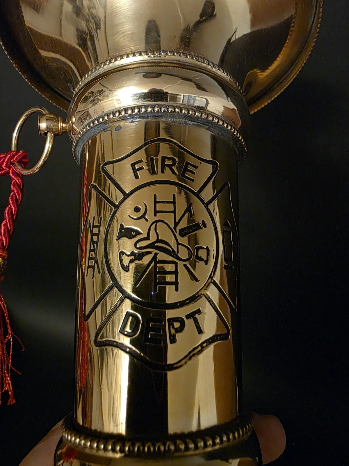 16 1/2" Antique Style Polished Brass Gold Fireman Presentation Speaking Trumpet