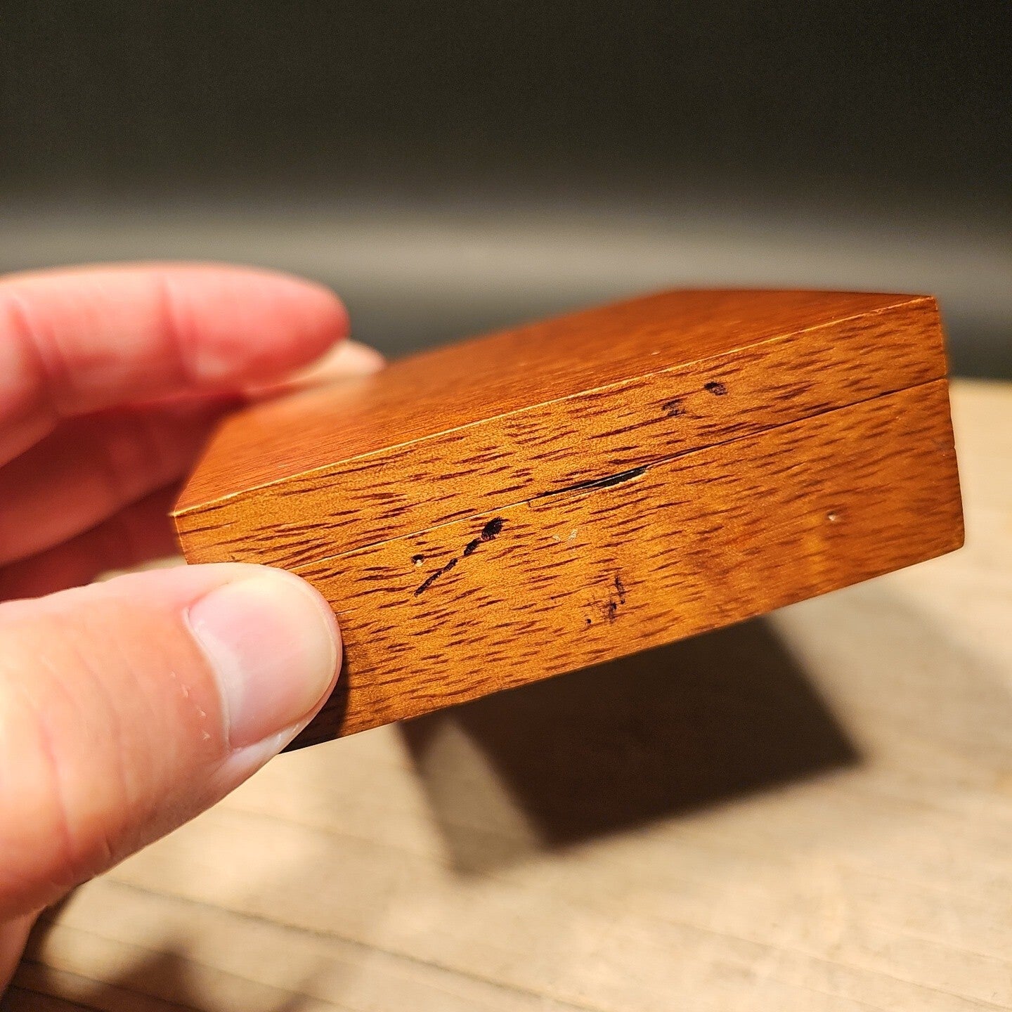 Antique Style Wood Brass Compass Box