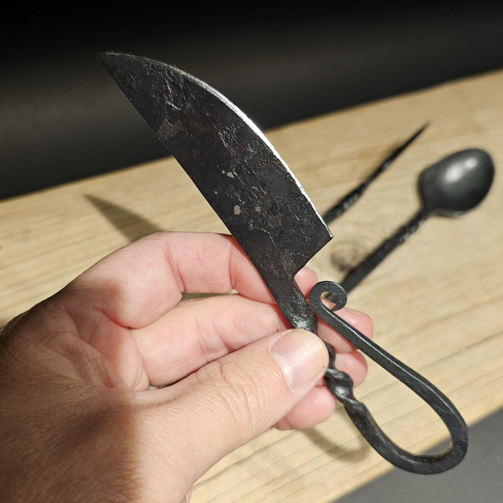 Flint Striker Style Custom Forged Knife Utensil Set
