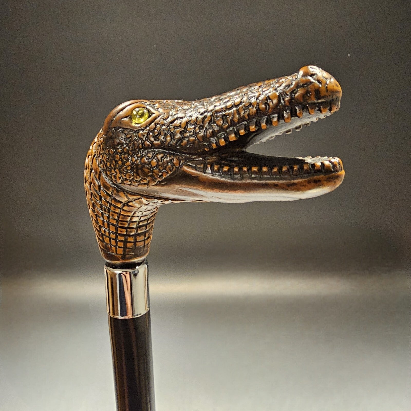 36" Antique Style Gator Head Walking Stick Cane