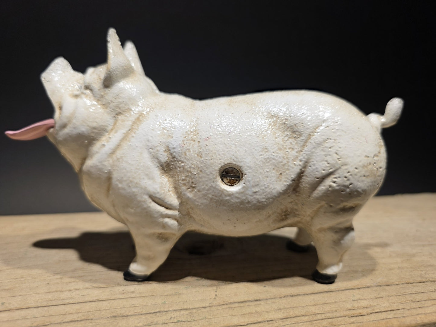 Antique Style Cast Iron Mechanical Hog Pig Coin Bank