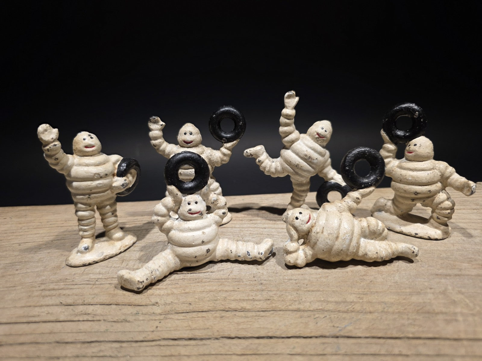 Vintage Style Cast Iron Set of 6 Michelin Men – Classic Advertising