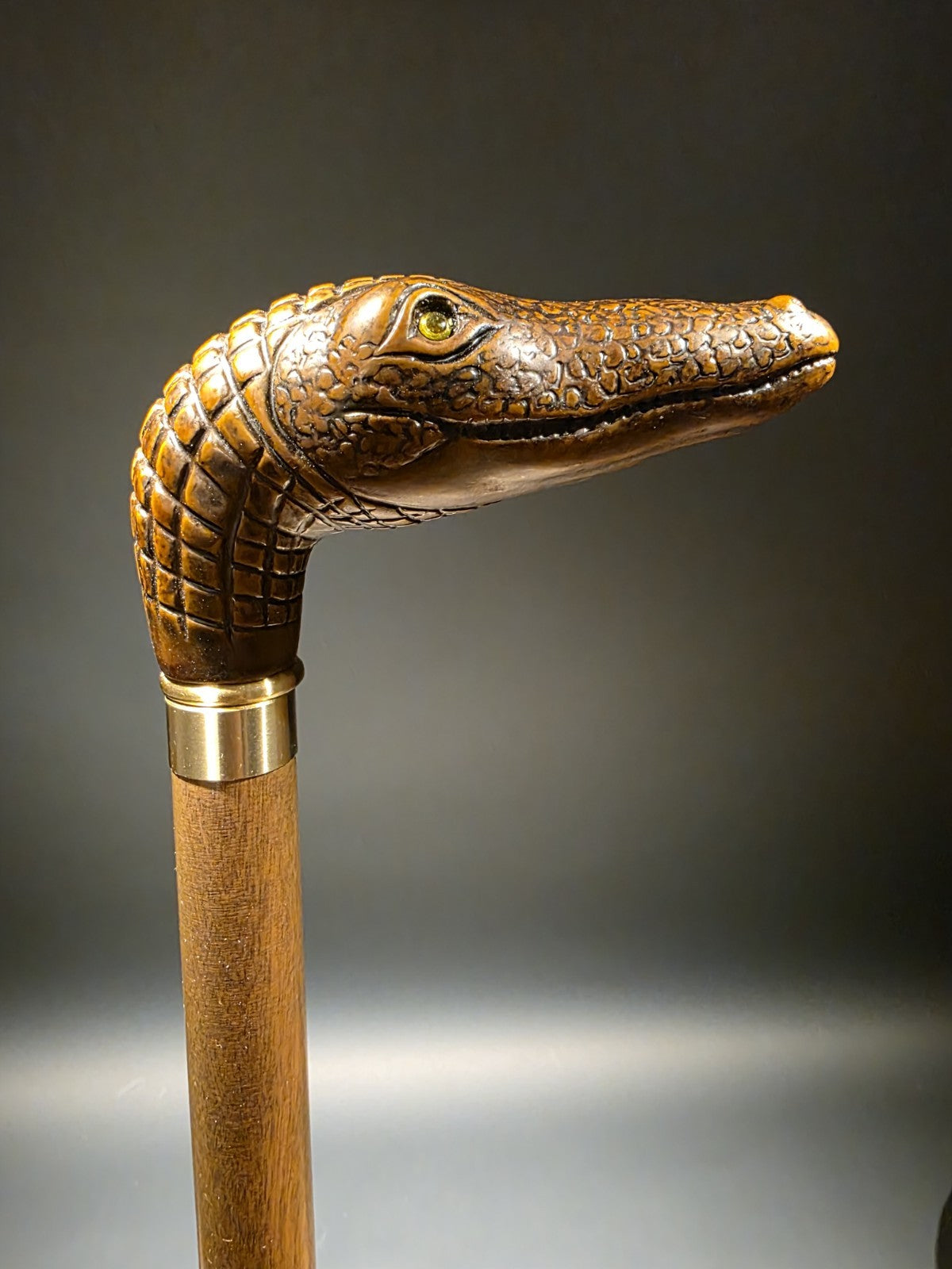 36" Antique Style Gator Head Walking Stick Cane