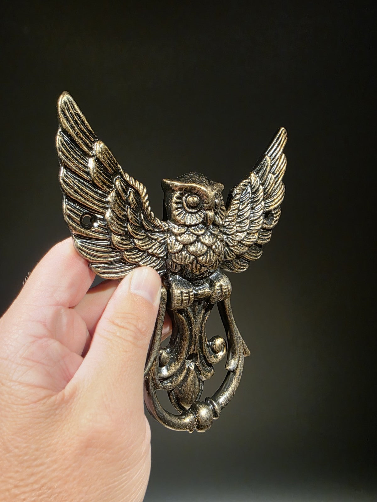 Antique Vintage Style Cast Iron Owl Door knocker