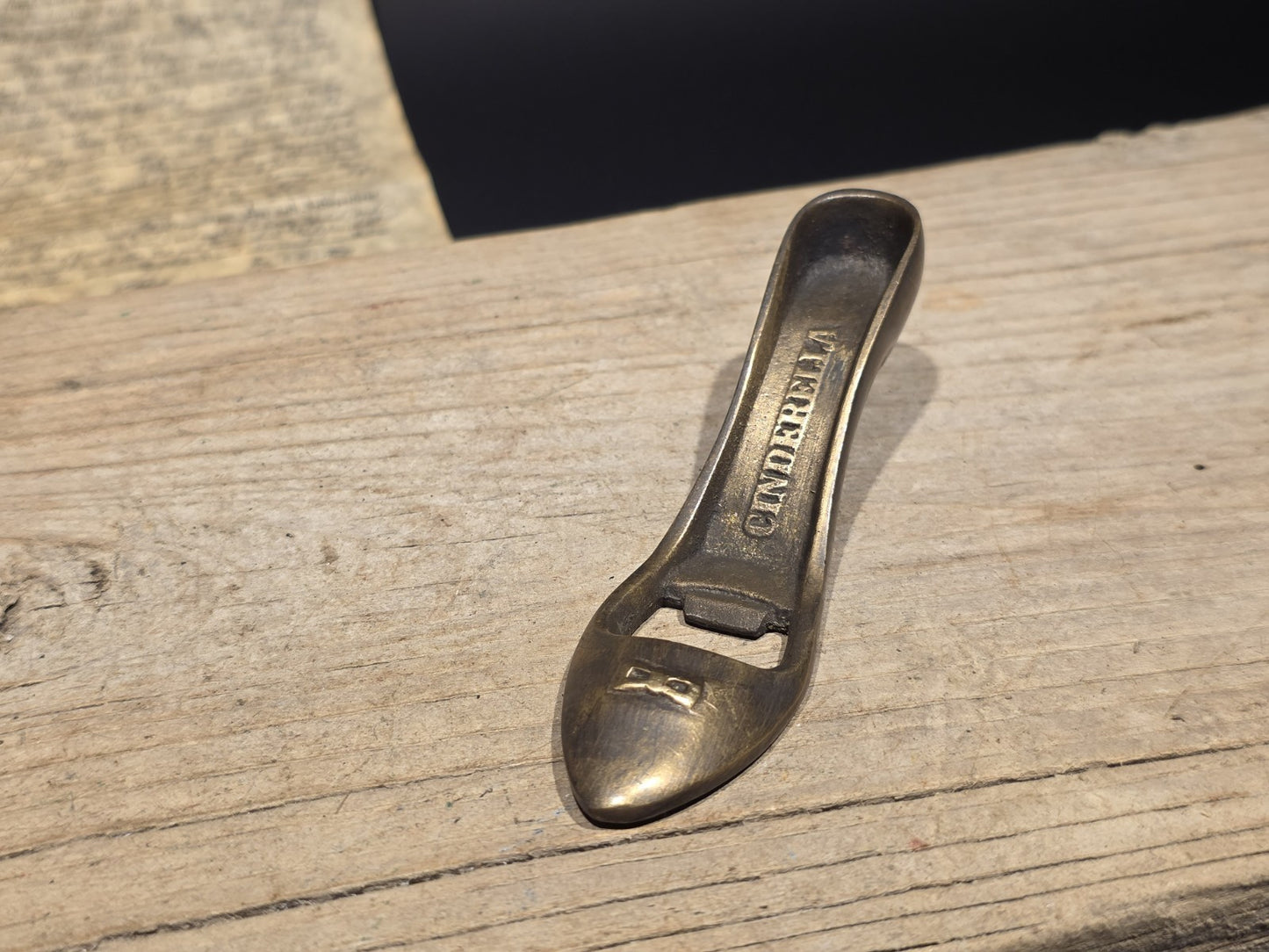 5" Vintage Style Brass "Cinderella" High Heel Shoe Bottle Opener